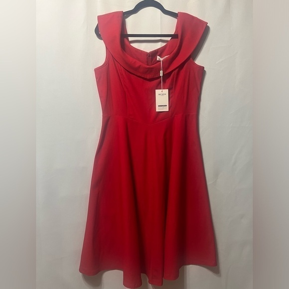 MUXXN RED 1950’ RETRO SWING DRESS SIZE 2XL - Picture 1 of 9